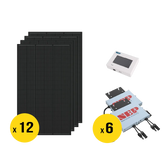 6kW solar kit with 12 Thornova 500W solar panels, 6 NEP microinverters, pitched roof mounting, and BDG-256 gateway